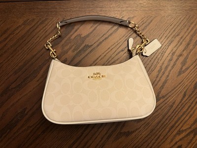 Coach Teri 2Way Shoulder Bag CA548Signature Canvas White Smooth LeatherOutlet