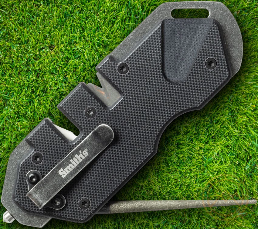 Smith's Sharpeners PP1 Tactical Sharpener Stainless Frame Glass Breaker Black