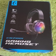 CM7001 USB Gaming Headset w/ RGB Lighting, Boom Mic, Black, 2m Cable