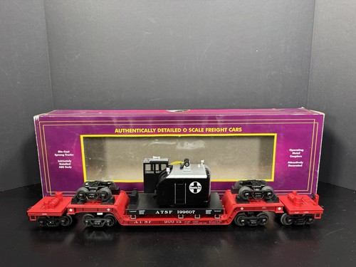 MTH 20-95240 Santa Fe 75' coche plano deprimido con cabina grúa #90015 nuevo en caja | Zustand: Used