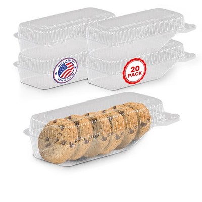 MT Products Plastic Cookie Container - Disposable Food Containers - Pack of 20