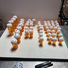 Lot of 53Empty Plastic RX Pill Prescription Medicine Bottles For Crafts