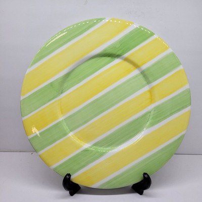 ESTE CE Italy Yellow And Green Striped  12 3/4'' Plate