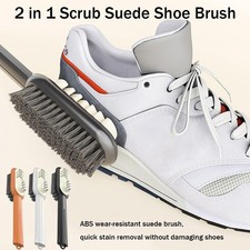 /2 in 1 Scrub Suede Shoe Brush, Rubber Polish Eraser BristleBrush Soft with X8V0