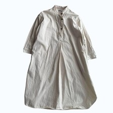MARGARET HOWELL MHL. Cotton Band Collar Shirt Dress Size 2L Made In Japan