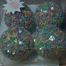 Set of Colorful Christmas Baubles / Ornaments From Hobby Lobby, Circa 2016
