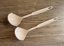 Set Of 2 Ekco Soup Ladle Spoon 12 inch Beige Dishwasher Safe Made in USA Plastic