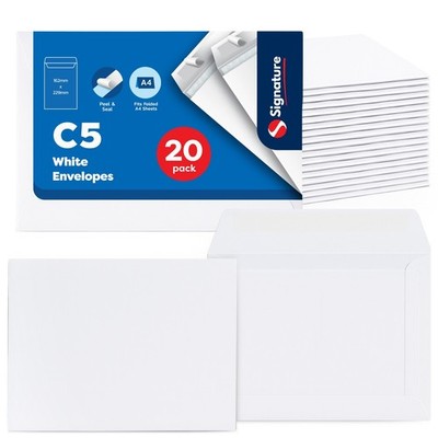 20-240 weiße C5 Umschläge selbstklebend und abziehbar starkes einfaches DL-Qualitätspapier 80 g/m²