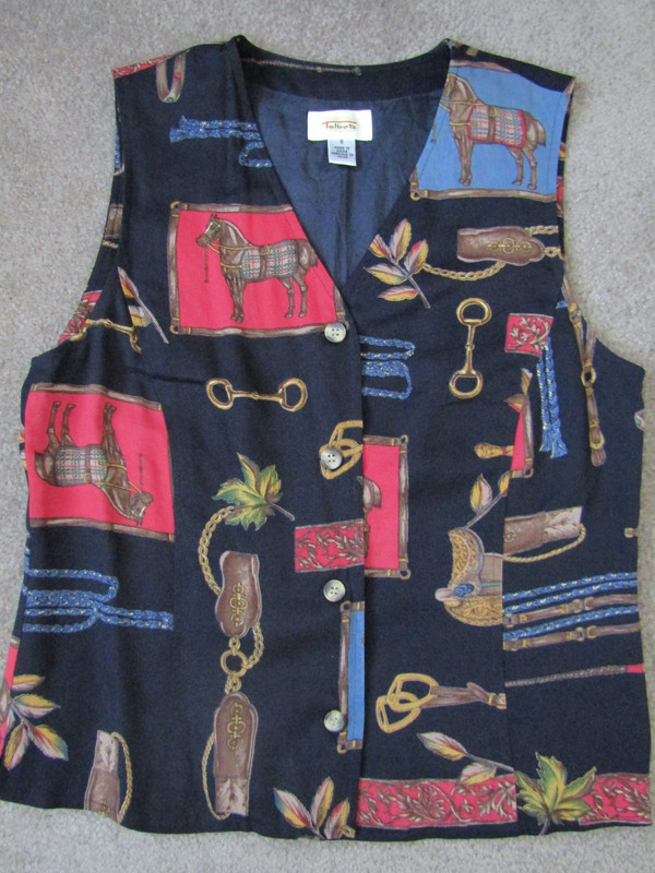 Talbots Equestrian Horse Vest Fall Vtg Size Small