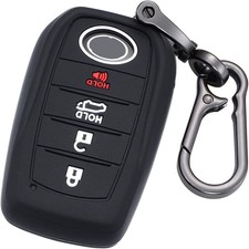 Lcyam Silicone Key Fob Cover for Toyota SUVs, Car Protector Case Black