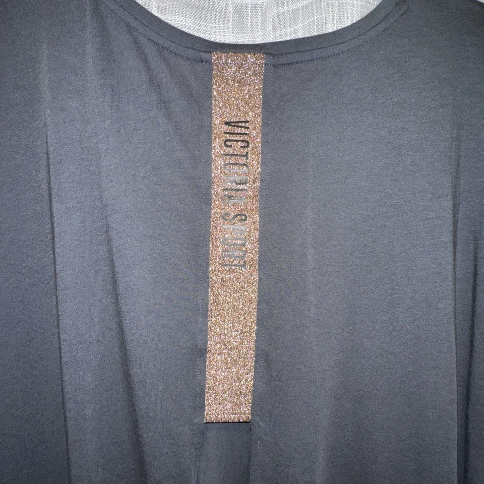 Victoria's Secret Sport Shirt Long Sleeve Womens Size L Open Back Shimmer Gym - Image 3 of 4
