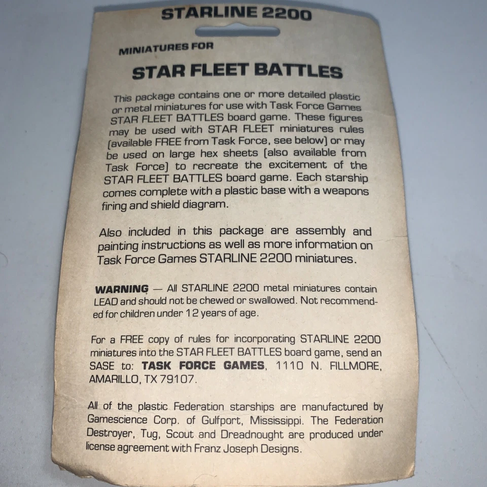 Star Trek Star Fleet Battles Starline 2200 Kzinti Strike Cruiser Ship #7104 Foto 4 de 4