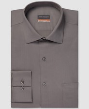  55 Van Heusen Men's Regular Fit Gray Stain Shield Dress Shirt 15-15.5 32/33