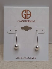 Giani Bernini - 1-Pair Sterling Silver Tone Bead Drop Earrings - One Size
