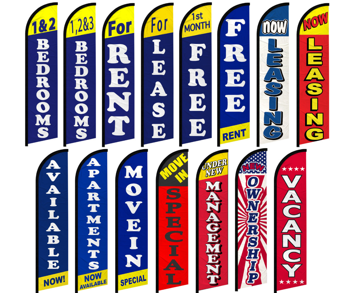 Real Estate Windless Advertising Swooper Flag Property Management