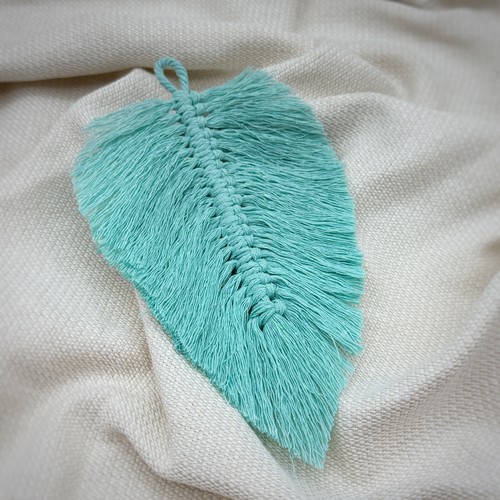Makramee-Blatt,Boho,Wohndeko,Fenterdekoration,Wandkunst,Wandbehang,Natur,Deko - Bild 13 von 18