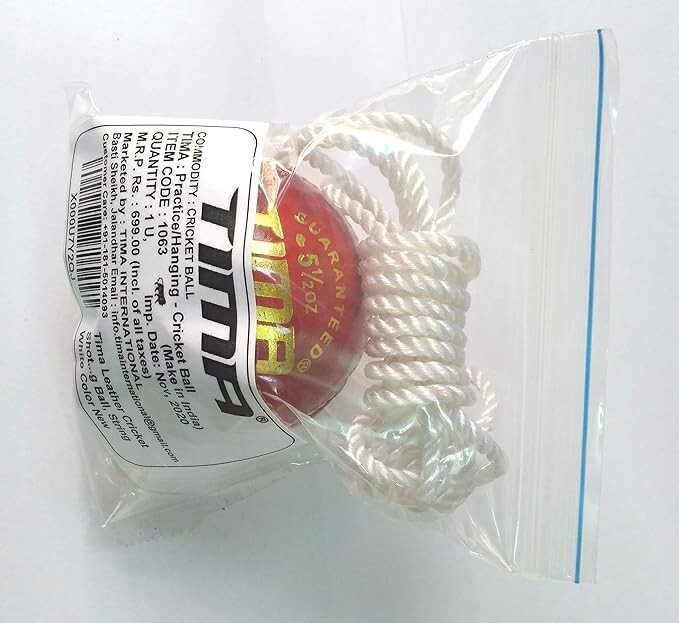 TIMA Leather Cricket Shot Practice Hanging Ball, String Cricket Ball