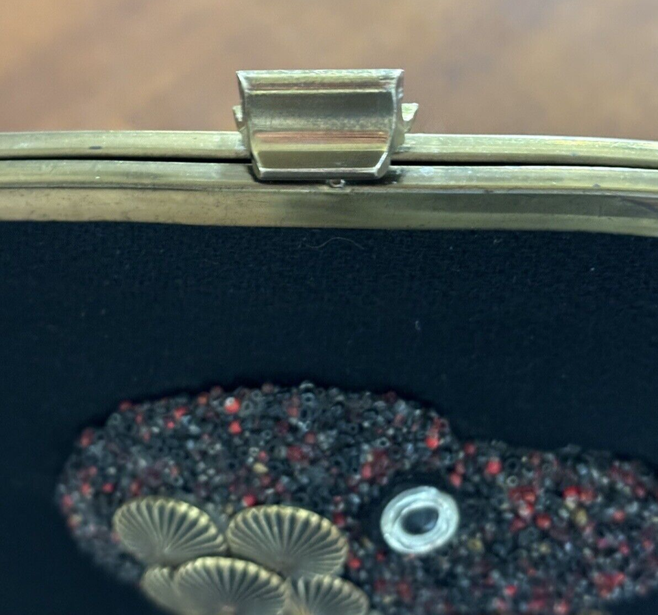 Vintage Souré Bag New York Handbag Beaded 1950s POODLE DOG Black Top