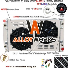 3 Row Radiator Shroud Fan For 1988-1999 Chevy/GMC C/K 1500 2500 3500 Truck 28''