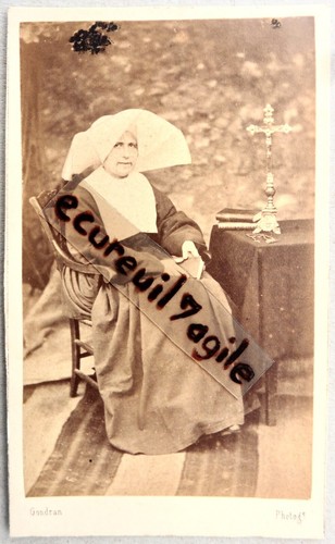Carte Photo Ancienne – Bonne Sœur à Collerette – Photo Maucourt Bordeaux – Avant 1900