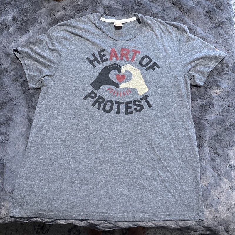 Homage 2XL Gray T Shirt Heart Of Protest Soft Resistance