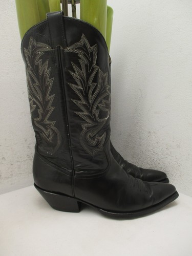Damen-Cowboystiefel schwarz Leder spitz zulaufend Größe 9 Stil 5010