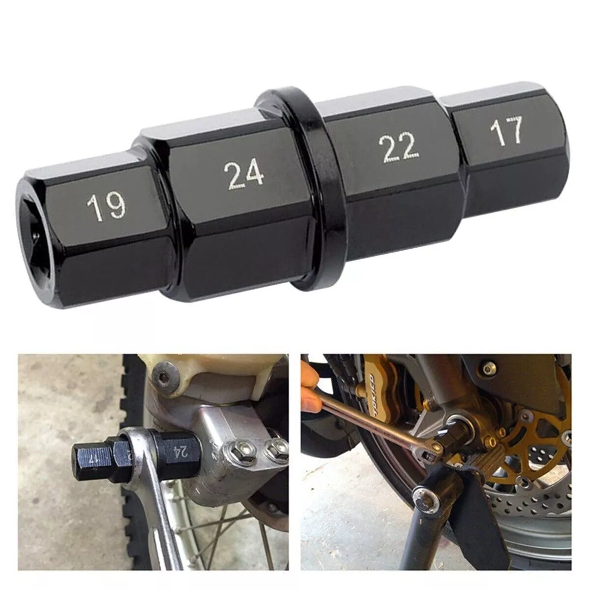 Motorcycle Front Rear Wheel Axle Spindle Tool Hex Key Socket 17 19 22 24mm Hot