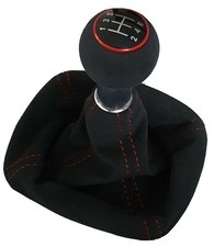 FÜR VW Passat 3B 3BG ORIGINAL ALCANTARA SCHALTKNAUF 5 GANG SCHALTSACK NT ROT 17