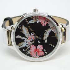 NINE WEST NW/2045 Flower Dial Quartz Analog Women's Watch New Battery