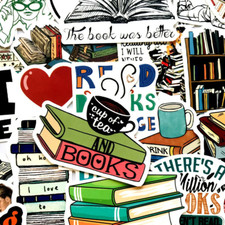 Book Stickers, Book Lovers, Teachers, Students, RANDOM SELECTION 50 pcs