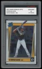 KE'BRYAN (KEBRYAN) HAYES 21 PANINI DONRUSS OPTIC 1ST GRADED 10 RATED ROOKIE CARD