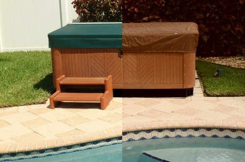 Hot Tub Spa Cover Cap Heavy Duty Protector Water Resistant Woven Fabric Anti UV - Picture 6 of 7