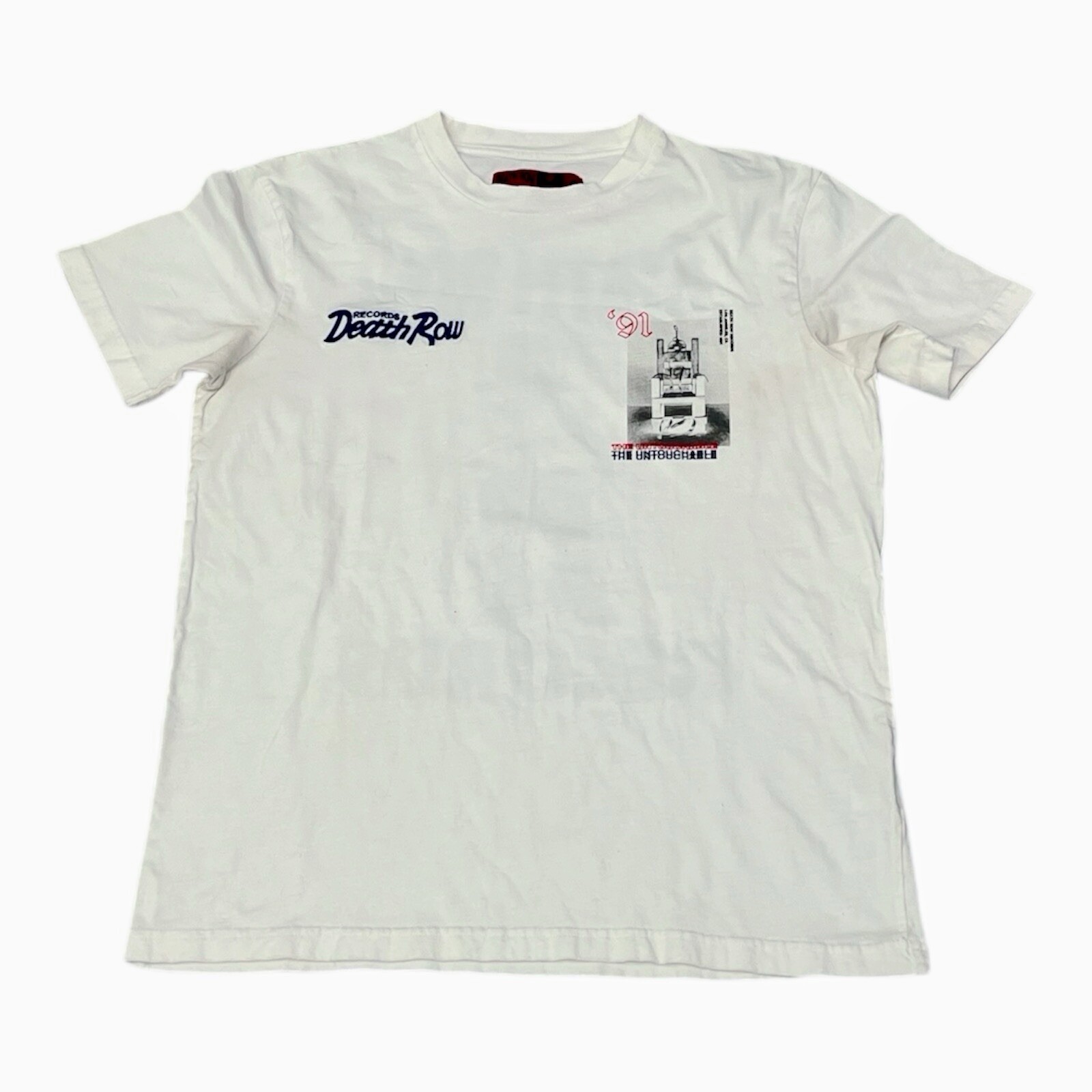 FILA T shirt uomo Death Row Records media bianca logo stampa grafica maglietta manica corta