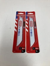 New CRAFTSMAN 6In 18TPI Metal Cutting Reciprocating Saw Blade 5 Pack Lot Of 2