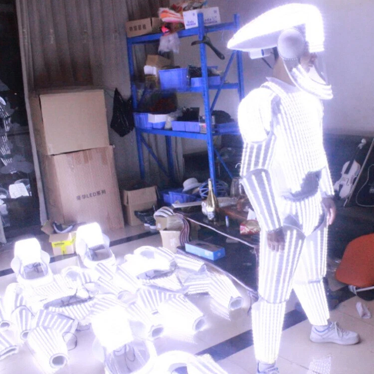 Luces LED a todo color Traje Disfraz Ropa Noche Club DJ Baile Performance Vestido Foto 3 de 4