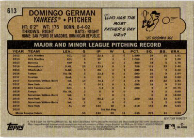 2021 Topps Heritage #613 Domingo German | eBay