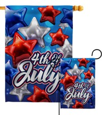 Celebrate 4Th Of July Fourth Balloon Star America Garden House Yard Flag
