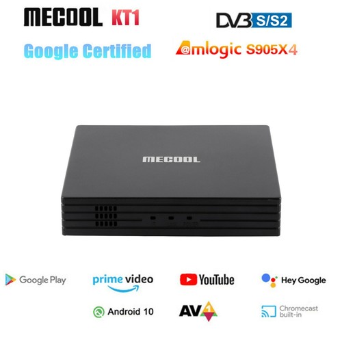 MECOOL KT1 Android 10 TV Box DVB-S2 Amlogic S905X4 2G 16G 2.4G/5G Wifi BT 4K HDR