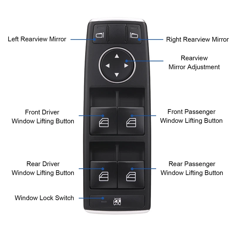 Power Window Control Switch for 2010 2011 Mercedes Benz E500 E63 AMG A2049055302 Foto 2 de 4