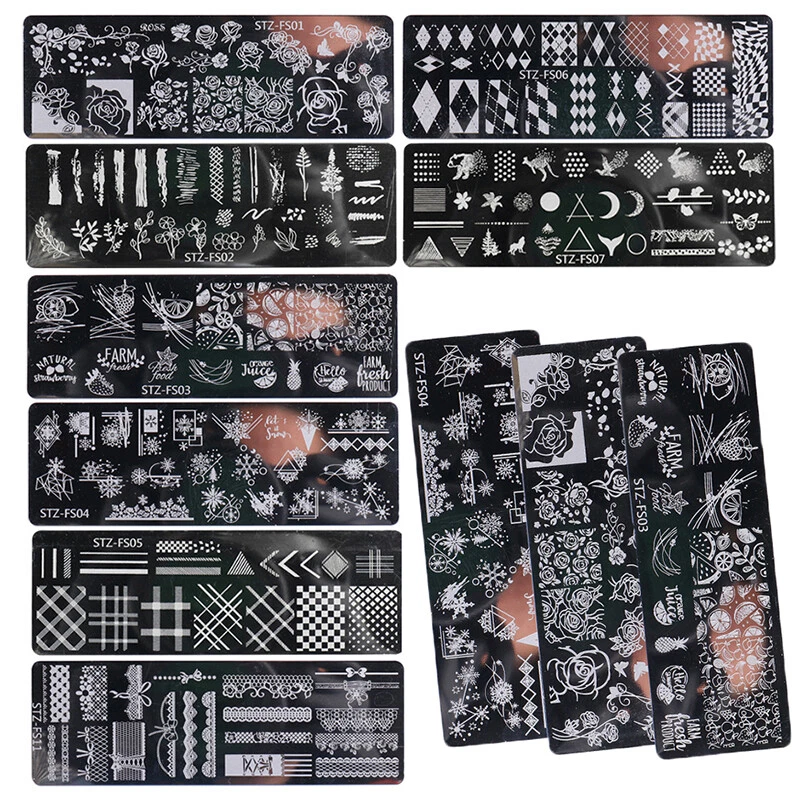 Nail Stamping Plates Nail Polish Template Flower Geometry Manicure Stencils  *