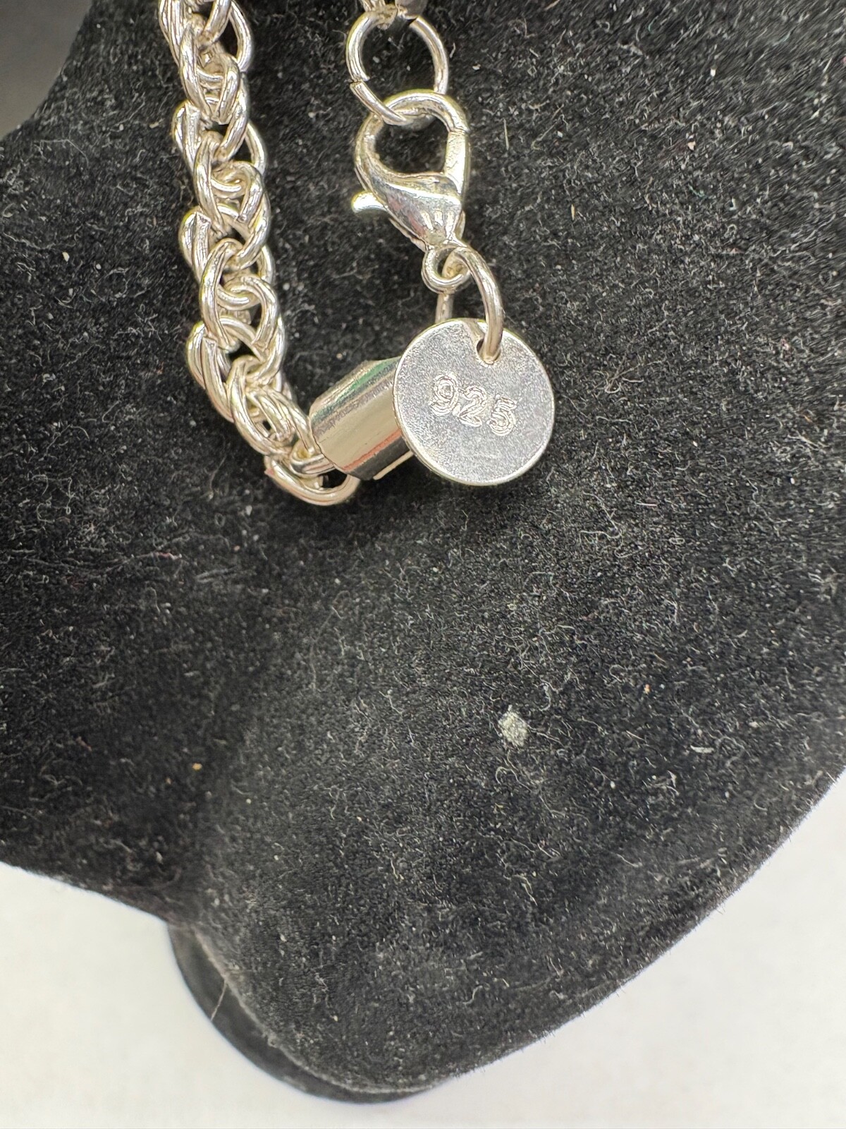 solid sterling silver marked 925 large rope chain… - image 3