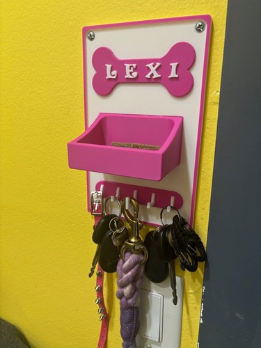 Custom Dog Leash and Snack Holder - Wall Mounted Personalized - Picture 3 of 4