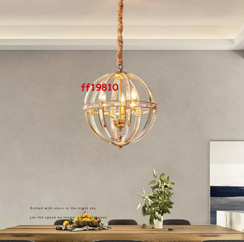 Chandelier Farmhouse Hanging Crystal Lighting Globe Ceiling Light Fixtures - Bild 3 von 9