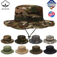 Tactical Boonie Hat Military Camo Bucket Wide Brim Sun Fishing Hiking Cap Summer