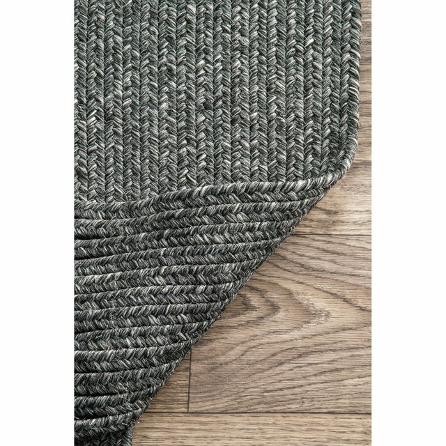 nuLOOM Courtney Braided Indoor Outdoor Runner Rug 2' 6" x 6' Charcoal