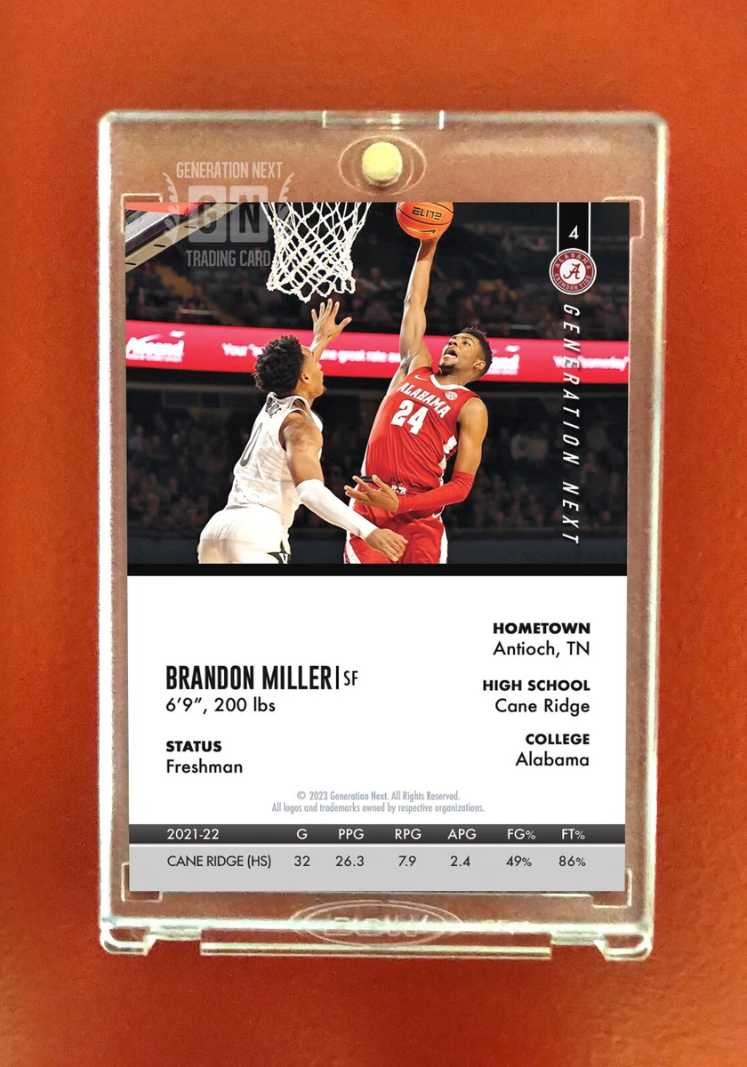 Brandon Miller Rookie Card / Alabama / Generation Next