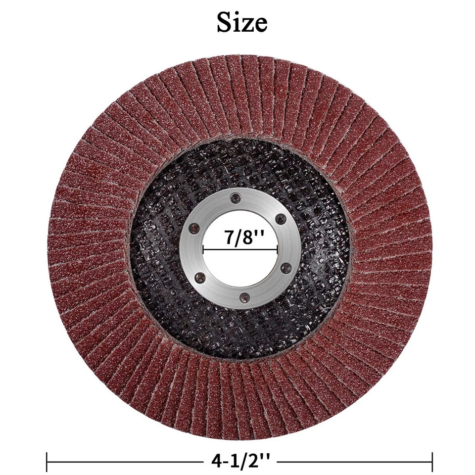 50Pack 4.5 x7/8" A/O Flap Disc 80 Grit 4-1/2 Sanding Grinding Grinder Wheels T27 - Image 3 of 4