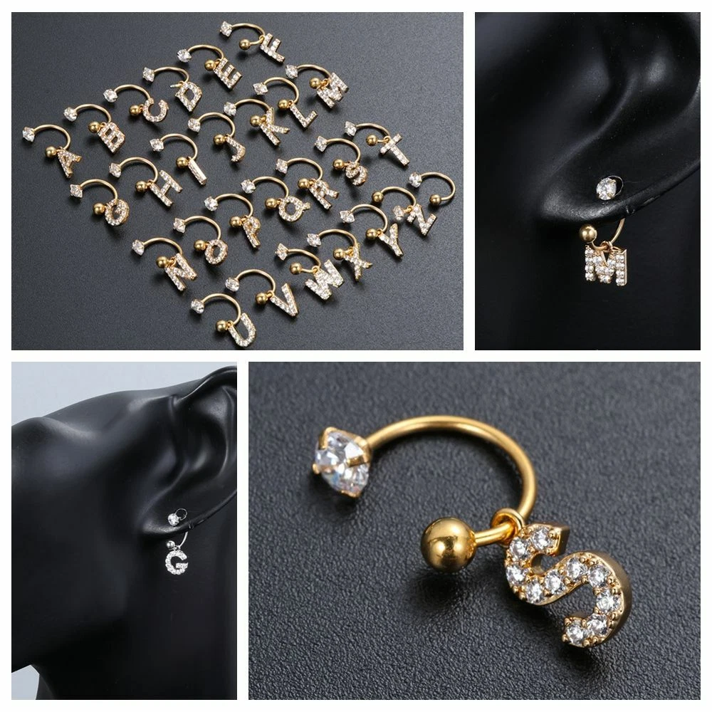 Letter cartilage earring deals