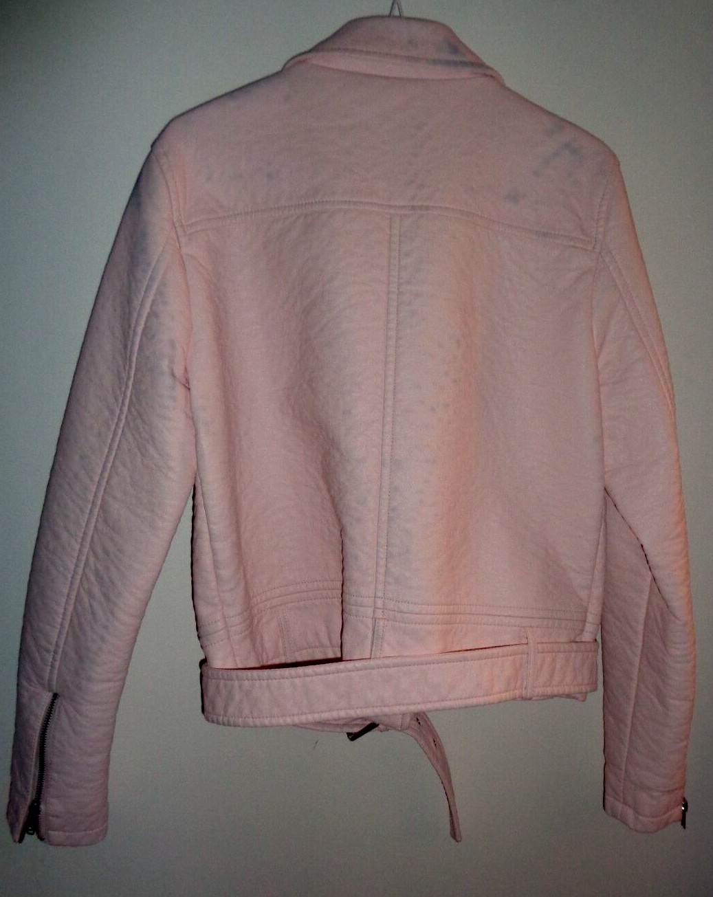 "Sportsgirl" Baby Pink Faux Leather Biker Jacket, Size 12, BNWT 149.95