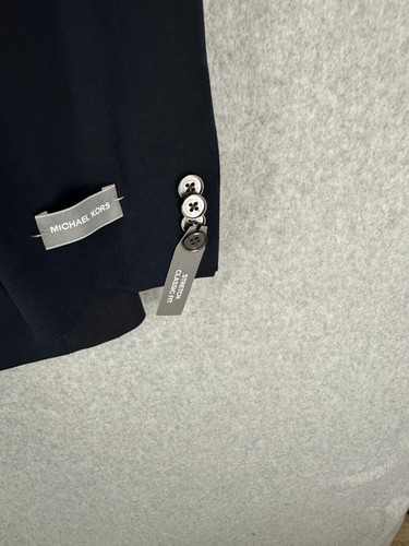 MICHAEL KORS Blazer Mens Size 40R Navy Solid Classic Fit Stretch Jacket NWT - Picture 2 of 8